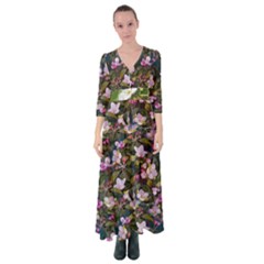 Apple Blossom  Button Up Maxi Dress by SychEva