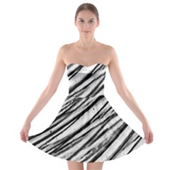 Galaxy Motion Black And White Print 2 Strapless Bra Top Dress