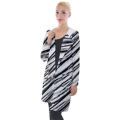 Galaxy Motion Black And White Print 2 Hooded Pocket Cardigan