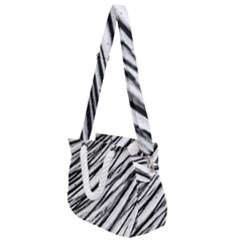 Galaxy Motion Black And White Print 2 Rope Handles Shoulder Strap Bag