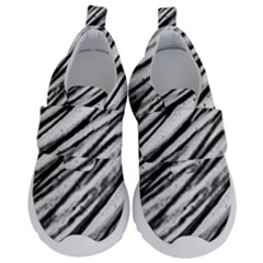 Galaxy Motion Black And White Print 2 Kids  Velcro No Lace Shoes