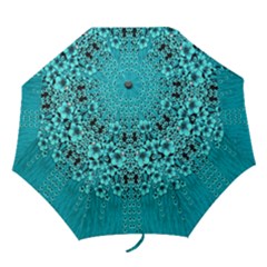 Blue Flowers So Decorative And In Perfect Harmony Folding Umbrellas by pepitasart