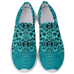 Blue Flowers So Decorative And In Perfect Harmony Men s Slip On Sneakers by pepitasart