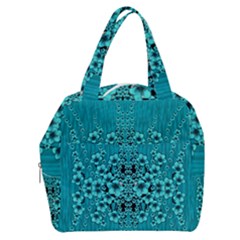 Blue Flowers So Decorative And In Perfect Harmony Boxy Hand Bag by pepitasart