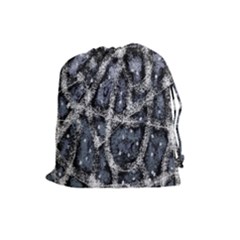 Glithc Grunge Abstract Print Drawstring Pouch (Large)