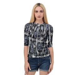 Glithc Grunge Abstract Print Quarter Sleeve Raglan Tee