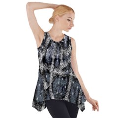 Glithc Grunge Abstract Print Side Drop Tank Tunic