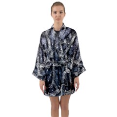 Glithc Grunge Abstract Print Long Sleeve Satin Kimono