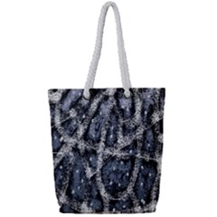 Glithc Grunge Abstract Print Full Print Rope Handle Tote (Small)