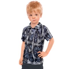 Glithc Grunge Abstract Print Kids  Polo Tee