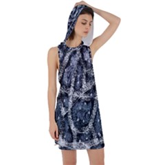 Glithc Grunge Abstract Print Racer Back Hoodie Dress