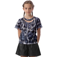 Glithc Grunge Abstract Print Kids  Front Cut Tee