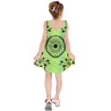 Green Grid Cute Flower Mandala Kids  Sleeveless Dress View2