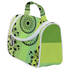 Green Grid Cute Flower Mandala Satchel Handbag