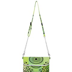 Green Grid Cute Flower Mandala Mini Crossbody Handbag