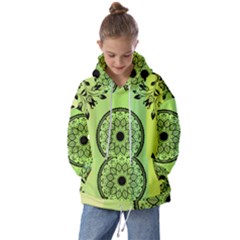 Green Grid Cute Flower Mandala Kids  Oversized Hoodie by Magicworlddreamarts1