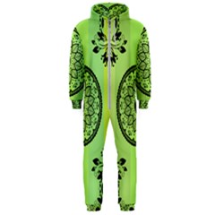 Green Grid Cute Flower Mandala Hooded Jumpsuit (men)  by Magicworlddreamarts1