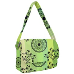 Green Grid Cute Flower Mandala Courier Bag by Magicworlddreamarts1