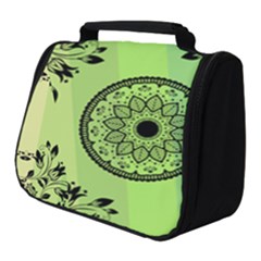 Green Grid Cute Flower Mandala Full Print Travel Pouch (small)