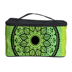 Green Grid Cute Flower Mandala Cosmetic Storage