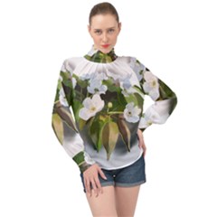 F69ccc07-4684-4c4d-951f-7f1801ec955e High Neck Long Sleeve Chiffon Top by SychEva