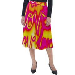 Pop Art Love Graffiti Classic Velour Midi Skirt  by essentialimage365