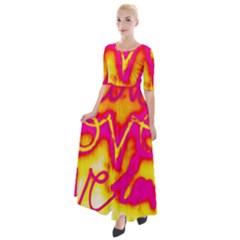 Pop Art Love Graffiti Half Sleeves Maxi Dress by essentialimage365