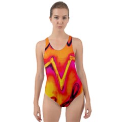  Graffiti Love Cut-out Back One Piece Swimsuit by essentialimage365