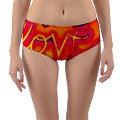  Graffiti Love Reversible Mid-waist Bikini Bottoms by essentialimage365