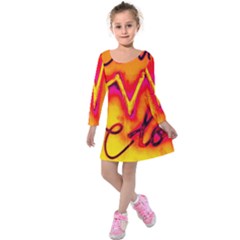  Graffiti Love Kids  Long Sleeve Velvet Dress by essentialimage365