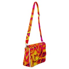  Graffiti Love Shoulder Bag With Back Zipper by essentialimage365