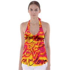  Graffiti Love Babydoll Tankini Top by essentialimage365