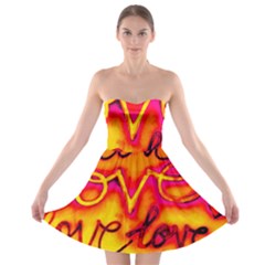  Graffiti Love Strapless Bra Top Dress by essentialimage365
