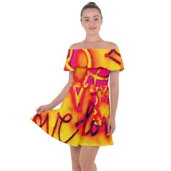  Graffiti Love Off Shoulder Velour Dress by essentialimage365