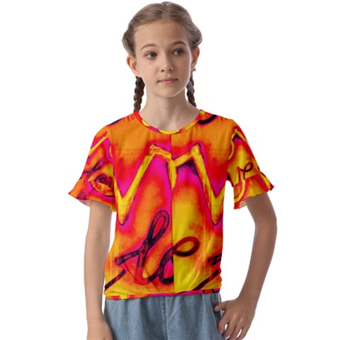  Graffiti Love Kids  Cuff Sleeve Scrunch Bottom Tee by essentialimage365