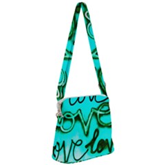  Graffiti Love Zipper Messenger Bag by essentialimage365