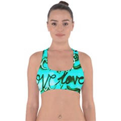  Graffiti Love Cross Back Hipster Bikini Top  by essentialimage365