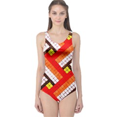 Pop Art Mosaic One Piece Swimsuit by essentialimage365