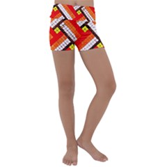 Pop Art Mosaic Kids  Lightweight Velour Yoga Shorts by essentialimage365