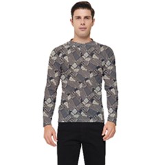 Browns Geometric Abstract Design Men s Long Sleeve Rash Guard by dflcprintsclothing