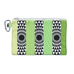  Green Check Pattern, Vertical Mandala Canvas Cosmetic Bag (large) by Magicworlddreamarts1