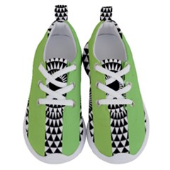  Green Check Pattern, Vertical Mandala Running Shoes by Magicworlddreamarts1