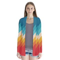 Classic Retro Stripes Drape Collar Cardigan by AlphaOmega