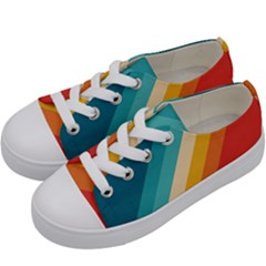 Classic Retro Stripes Kids  Low Top Canvas Sneakers by AlphaOmega