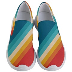 Classic Retro Stripes Women s Lightweight Slip Ons by AlphaOmega