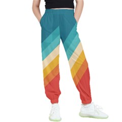 Classic Retro Stripes Kids  Elastic Waist Pants by AlphaOmega