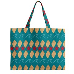 Starfish And Seashells  Sea Zipper Mini Tote Bag by SychEva