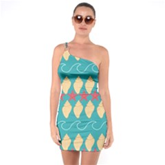 Starfish And Seashells  Sea One Soulder Bodycon Dress by SychEva