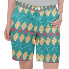 Starfish And Seashells  Sea Pocket Shorts by SychEva