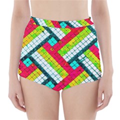 Pop Art Mosaic High-waisted Bikini Bottoms by essentialimage365